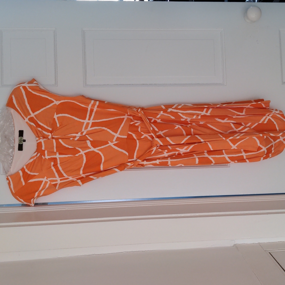 Eva Franco women's dress size 8 orange geometric